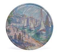 Round Tin Sign Vintage Sail Boat Ocean Waves Tin Sign Retro Metal Sign Fishing Boats Leaving The Harbor Bedroom Decor for Wall Art Home Wall Decor for Bars Restaurants Cafes Pubs 30cmx30cm