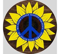 Round Tin Signs Ukraine We Stand Against Injustice Vintage Tin Sign Kitchen Decor Summer Decor Funny Wall Decor for Home Cafes Office Store Pubs Club Plaque Tin Sign Sign Gift 30cmx30cm