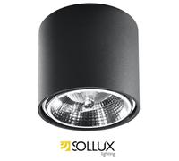 Sollux Lighting Tiube Aluminium Black 1 Light Classic Ceiling Light