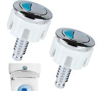 Round Toilet Flush Button Set - Chrome Finish Replacement Kit for Dual Flush Systems, Easy Install, Durable & Corrosion
