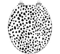Round Toilet Seat Abstract Agate Mosaic den Veins Japanese kintsugi Technique Fake Resin Toilet lid Quietly Close Quick Release Hinges Decorative Seat with Cover Easy to Clean and Install (Color5)