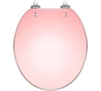 Round Toilet Seat Abstract Floral Pastel Dusty Blush Textured Decor Resin Toilet lid Quietly Close Quick Release Hinges Decorative Seat with Cover Easy to Clean and Install (Color5)