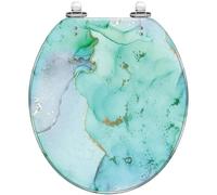 Round Toilet Seat Colorful Cute Toucan Tropical Bird Brazilian Blurred Resin Toilet lid Quietly Close Quick Release Hinges Decorative Seat with Cover Easy to Clean and Install (Color10)
