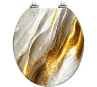 Round Toilet Seat Colorful Cute Toucan Tropical Bird Brazilian Blurred Resin Toilet lid Quietly Close Quick Release Hinges Decorative Seat with Cover Easy to Clean and Install