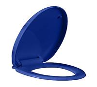 Round Toilet Seat, Elongated Slow-Close Toilet Seat with Cover Soft Close, Easy to Install, PP Plastic, Suitable to Oval Toilets, Easy for Cleaning