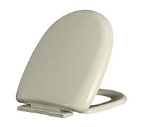 Round Toilet Seat, Elongated Slow-Close Toilet Seat with Cover Soft Close, Easy to Install, PP Plastic, Suitable to Oval Toilets, Easy for Cleaning (D)