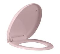 Round Toilet Seat, Elongated Slow-Close Toilet Seat with Cover Soft Close, Easy to Install, PP Plastic, Suitable to Oval Toilets, Easy for Cleaning (B)