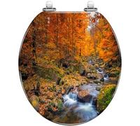 Round Toilet Seat Eyes Tiger Resin Toilet lid Quietly Close Quick Release Hinges Decorative Seat with Cover Easy to Clean and Install (Color4)