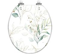 Round Toilet Seat Eyes Tiger Resin Toilet lid Quietly Close Quick Release Hinges Decorative Seat with Cover Easy to Clean and Install (Color3)