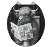 Round Toilet Seat Funny Cat Text Excuse Me were You Attempting to Resin Toilet lid with Quietly Close Quick Release Hinges Decorative Seat with Cover Easy to Clean and Install (Color8)