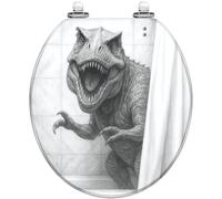 Round Toilet Seat Funny Cat Text Excuse Me were You Attempting to Resin Toilet lid with Quietly Close Quick Release Hinges Decorative Seat with Cover Easy to Clean and Install (Color9)