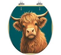 Round Toilet Seat Funny Cat Text Excuse Me were You Attempting to Resin Toilet lid with Quietly Close Quick Release Hinges Decorative Seat with Cover Easy to Clean and Install (Color7)