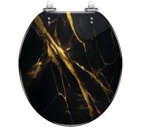 Round Toilet Seat Green Watercolor Liquid Marble Texture Seamless Abstract Resin Toilet lid Quietly Close Quick Release Hinges Decorative Seat Cover Easy Clean Install