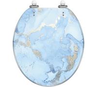 Round Toilet Seat Horses Running Free Resin Toilet lid Quietly Close Quick Release Hinges Decorative Seat Cover Easy to Clean Install