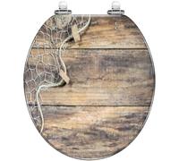 Round Toilet Seat Horses Running Free Resin Toilet lid with Quietly Close Quick Release Hinges Decorative Seat with Cover Easy to Clean and Install