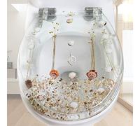 Round Toilet Seat, Large Selection of Beautiful Toilet Seats, Standard Resin Toilet Lid, Quick Release Hinges, B