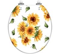 Round Toilet Seat Liquid Marble Design Abstract Painting Splash Texture Resin Toilet lid Quietly Close Quick Release Hinges Decorative Seat with Cover Easy to Clean and Install (Color9)