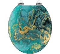 Round Toilet Seat Monochrome Portrait Elephant Resin Toilet lid Quietly Close Quick Release Hinges Decorative Seat with Cover Easy to Clean and Install (Color2)