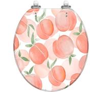 Round Toilet Seat Monochrome Portrait Elephant Resin Toilet lid Quietly Close Quick Release Hinges Decorative Seat with Cover Easy to Clean and Install (Color1)