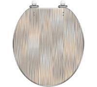Round Toilet Seat Mosaic Stained Glass Art Cactus Earthy Tones Resin Toilet lid with Quietly Close Quick Release Hinges Decorative Seat with Cover Easy to Clean and Install