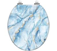 Round Toilet Seat Multicolored Northern Lights Borealis Canadian Resin Toilet lid Quietly Close Quick Release Hinges Decorative Seat with Cover Easy to Clean and Install (Color10)