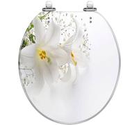 Round Toilet Seat neon Gradient Animal Print Seamless Leopard for Fabric Textile Resin Toilet lid Quietly Close Quick Release Hinges Decorative Seat with Cover Easy to Clean and Install (Color2)