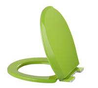 Round Toilet Seat PP Slow Close Toilet Seats with Quietly Close and Quick Release Hinges, Easy to Install Also Easy to Clean, Top Mount, Never Loosen (Green 36x41cm)