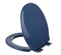 Round Toilet Seat PP Slow Close Toilet Seats with Quietly Close and Quick Release Hinges, Easy to Install Also Easy to Clean, Top Mount, Never Loosen (Royal Blue 36x41cm)