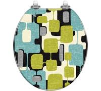 Round Toilet Seat Print Leopard Seamless Print Leopard Skin Animal Decorative Seat with Cover Easy to Clean and Install