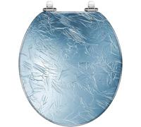 Round Toilet Seat Seamless Ice Water Texture Abstract Winter Resin Toilet Seat Quietly Close Quick Release Hinges Decorative Toilet Seat with Cover Easy to Install Style 5 Round