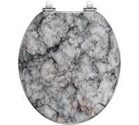 Round Toilet Seat Seamless Ice Water Texture Abstract Winter Resin Toilet Seat Quietly Close Quick Release Hinges Decorative Toilet Seat with Cover Easy to Install Style 9 Round