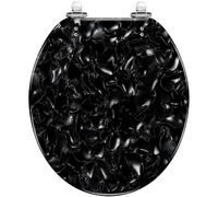 Round Toilet Seat Seamless Ice Water Texture Abstract Winter Resin Toilet Seat Quietly Close Quick Release Hinges Decorative Toilet Seat with Cover Easy to Install Style 4 Round