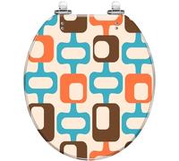 Round Toilet Seat Seamless Tiger Skin Resin Lid Quietly Close Quick Release Hinges Decorative Seat with Cover Easy to Clean and Install (Color3)