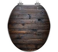Round Toilet Seat Seamless Tiger Skin Resin Lid Quietly Close Quick Release Hinges Decorative Seat with Cover Easy to Clean and Install (Color7)