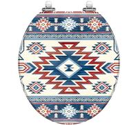Round Toilet Seat Seamless Tiger Skin Resin Lid Quietly Close Quick Release Hinges Decorative Seat with Cover Easy to Clean and Install (Color9)