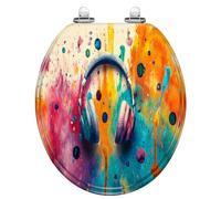 Round Toilet Seat Slow Quiet Close Quick Release for Bathroom | Easy to detach for cleaning, no slamming noise, fits standard round bathroom toilet fixtures