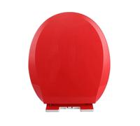 Round Toilet Seat Soft Close, O-Shaped, PP, Slow Close Toilet Seats, Quick Release, Top Mount, Easy to Install and Clean, Never Loosen (Red 36x41cm)