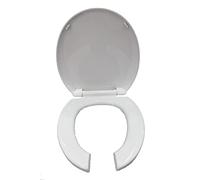 Round Toilet Seat Soft Close Open Front with Cover Light Duty Commercial Or Residential Plastic Hinge and Quick Release Plate
