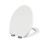 Round Toilet Seat Soft Quiet Close, Thicken PP Toilet Seats, No Wiggle Never Loosen, Quick Release Easy to Install & Clean, Fit Most AME Standard Toilets, White,A Little Surprise