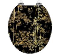 Round Toilet Seat Texture Military Camouflage Seamless Abstract Modern Ornament Resin Toilet Lid with Quietly Close Quick Release Hinges Decorative Seat with Cover Easy to Clean and Install (Color10)