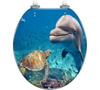 Round Toilet Seat uflage Seamless Texture Abstract Modern Military background Resin Toilet lid Quietly Close Quick Release Hinges Decorative Seat Cover Easy to Clean and Install (Color9)
