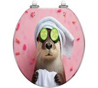 Round Toilet Seat Vibrant Pink Sea Otter Funny Wild Animals Portrait Toilet Resin Toilet lid with Quietly Close Quick Release Hinges Decorative Seat with Cover Easy to Clean and Install