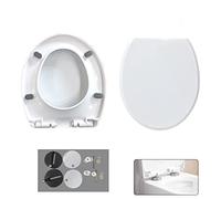Round Toilet Seat with Cover Quiet Close, One-Click to Quick Release, Easy Installation Non-Slip Seat Bumpers, Slow Close Toilet Seat and Cover, Easy Clean Little Surprise