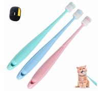 Round Toothbrush for Cats, 360 Degree Soft Silicone Dog Tooth Brush, Small Deep Pet Teeth Cleaning Kit, with Transparent Packaging, Cat Dental Care, Easy to Handle(3pcs)