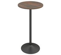 Round Top Pub and Bar Table Standing Bistro Table with MDF Top & Black Leg COSTWAY Brown One Size