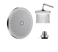 Round Top Spray Booster Large Size Shower Head Full Body Hotel Shower Home Bathroom Universal Interface(Silver)