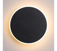 Round Touch-Control Wall Lamp, Black Metal Sconces, Modern LED, Bedside Lighting, Nordic Minimalist Design for Corridor, Bedroom, Children's Room - 3000K
