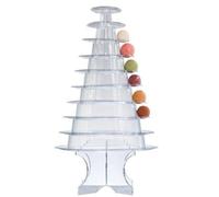 Round Tower Stand 10 Tiers Transparent Cake Stand with Base 46 x 33 cm Display PVC Frame Desserts Cupcake Holder Plate for Baby Shower Birthday Party Wedding Party Decoration