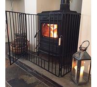 Round Tower Stove Guard Heavy Duty Black Metal Screen Protector Child Nursery Fire Safety