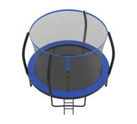 Round Trampoline with Safety Net Enclosure, Black + Blue / 12ft
